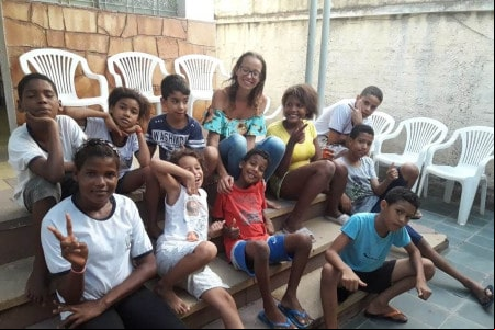 Alunos das oficinas